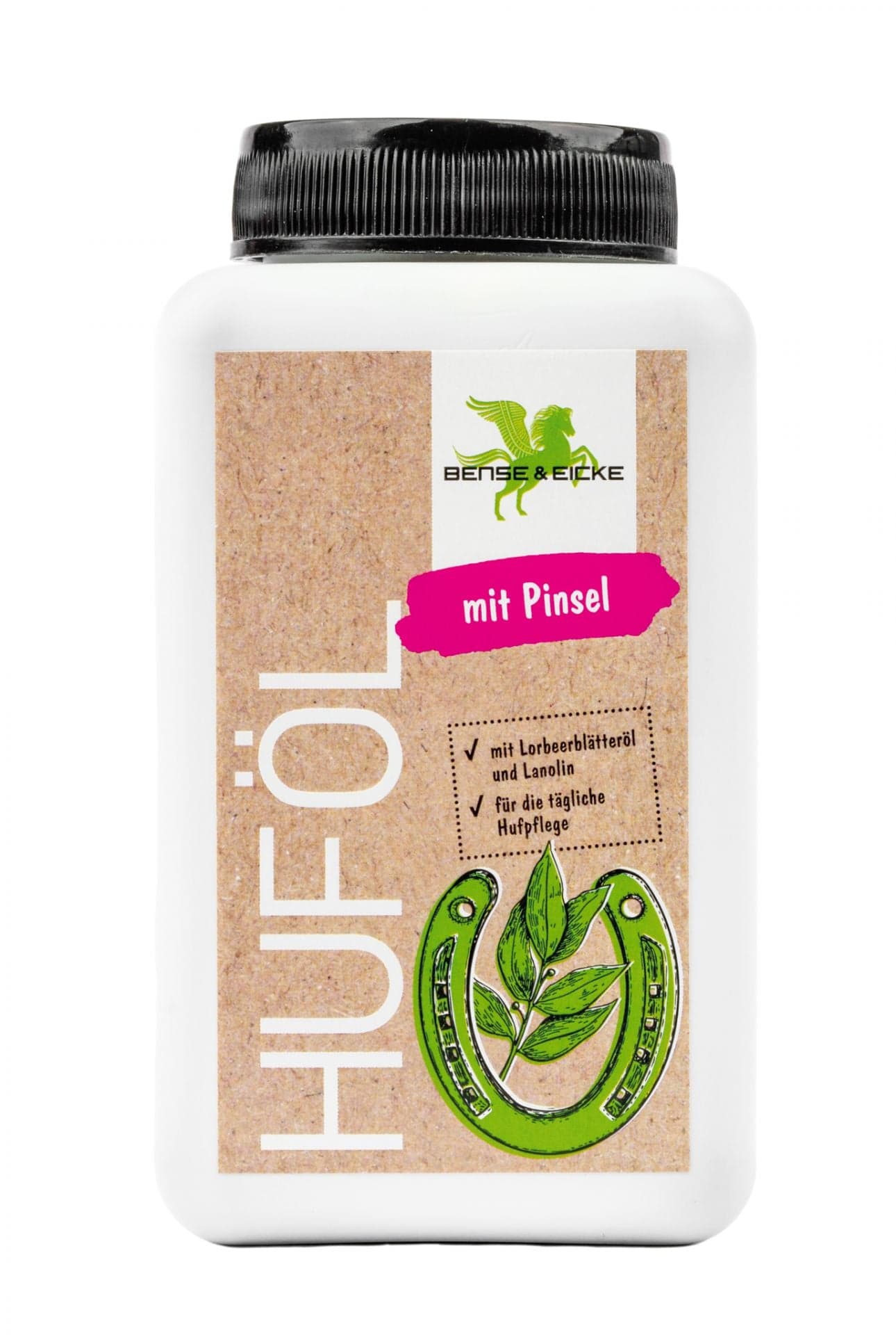 Bense & Eicke Huföl, 500-ml-Flasche mit Pinseldeckel
