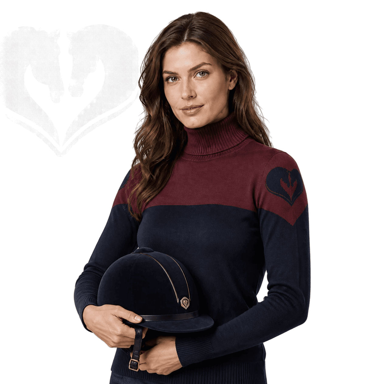 Woll-Rollkragenpullover Javols in Marine-Maroon